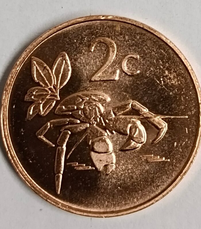 Tokelau island 2 cents 2017 unc coin crab