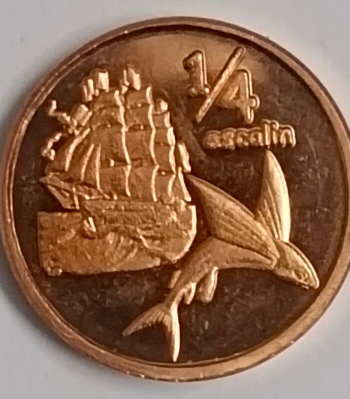 Tortuga island 1/4 escalin 2013 unc world coin