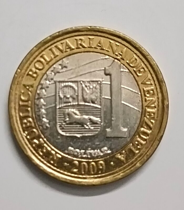 Venezuela 1 boliver bimetallic world coin 2009