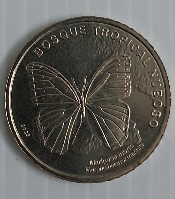 Costa rica 50 colones Blue butterfly 2023 world coin