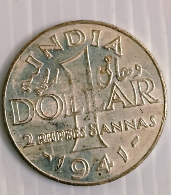 India 1 Dollar 2 Rupee 8 Annas 1941 replica of pattern coin