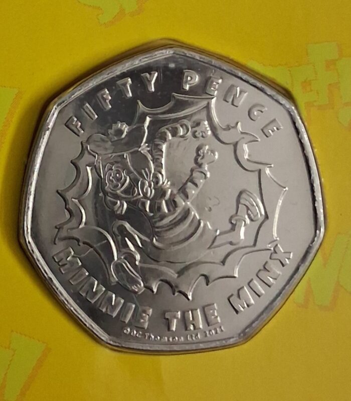 Pitcairn Islands 50 Pence Mimmie The Minx coin 2021