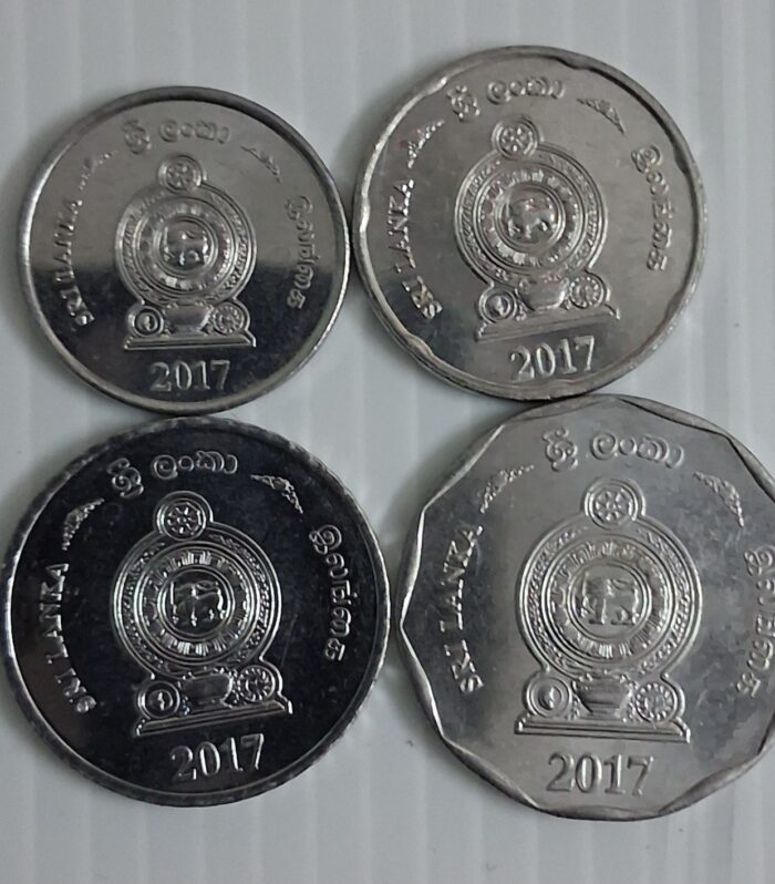 Srilanka 4 different Rupee coins set 2017