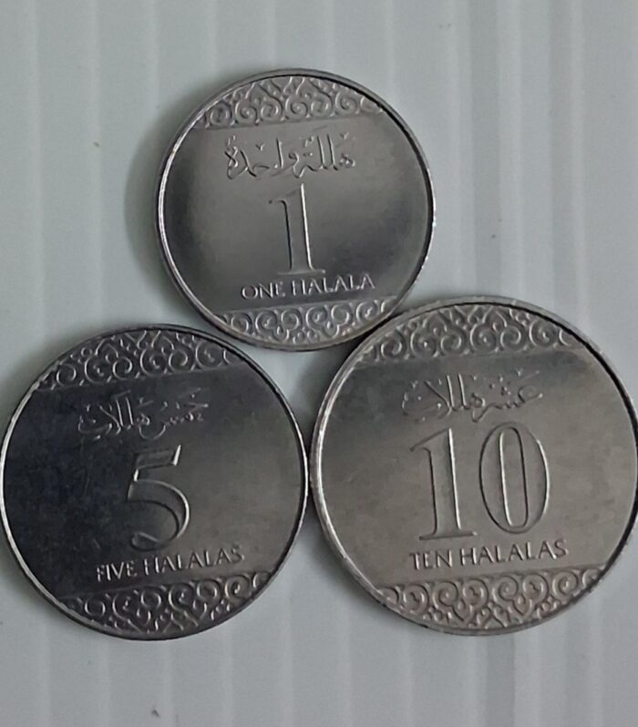 Saudi Arabia 3 Unc coins set 1 5 10 Halala coins