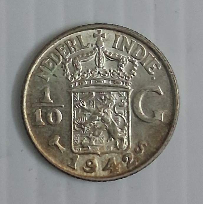 Netherlands East Indies 1/10 Gulden 1942 silver coin