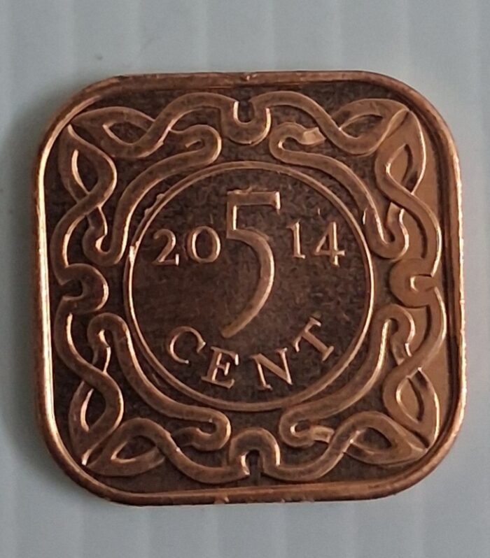 Suriname 5 cents world coin