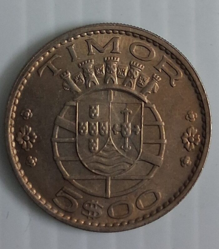 Portuguese Timor 5 Escudos coin 1970
