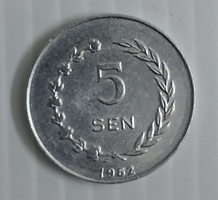Indonesian Iriyan Jaya state 5 sen coin