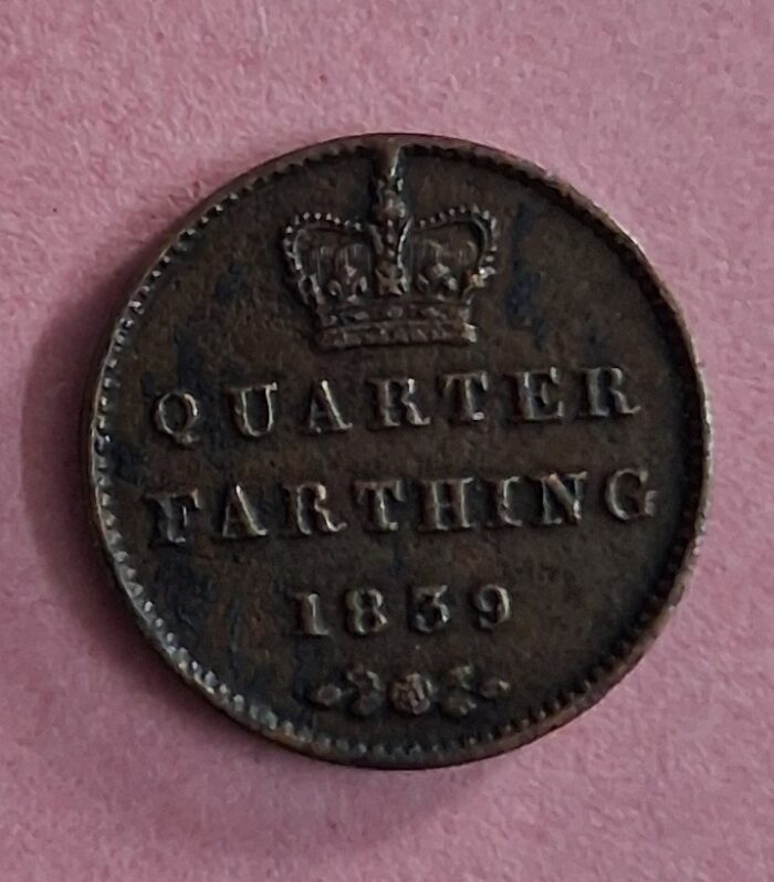 Ceylon Quarter Farthing 1839 x rare coin