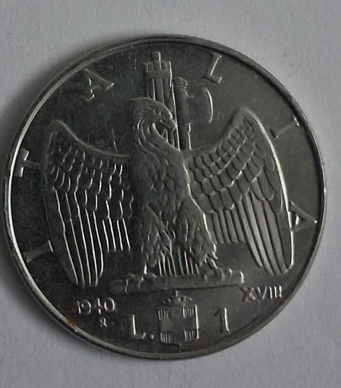 Italy 1 Lira 1940 Victor Emmanuel III coin