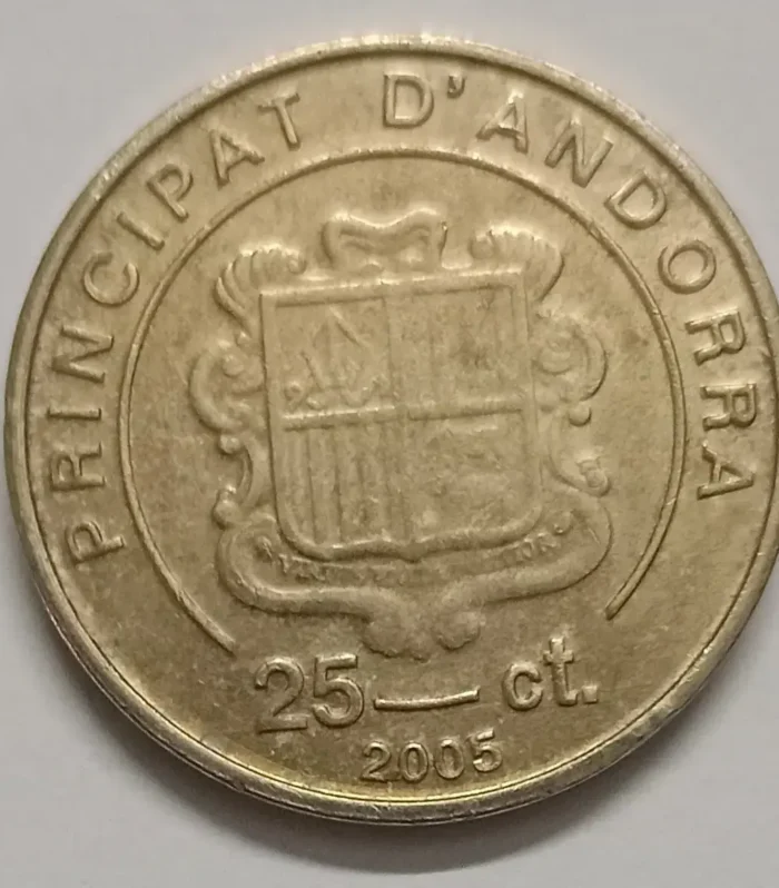 Andorra 25 Centimes Pope world coin 2005