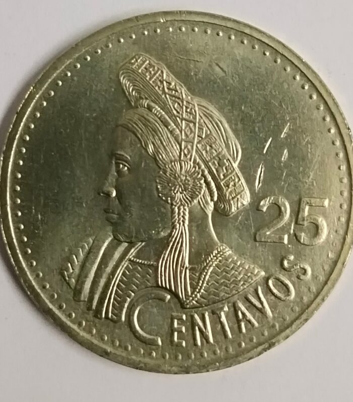 Guatemala 25 centavos world coin unc