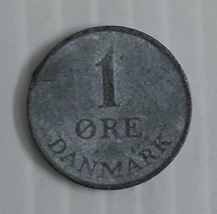 Denmark 1 Ore coin 1967 zinc