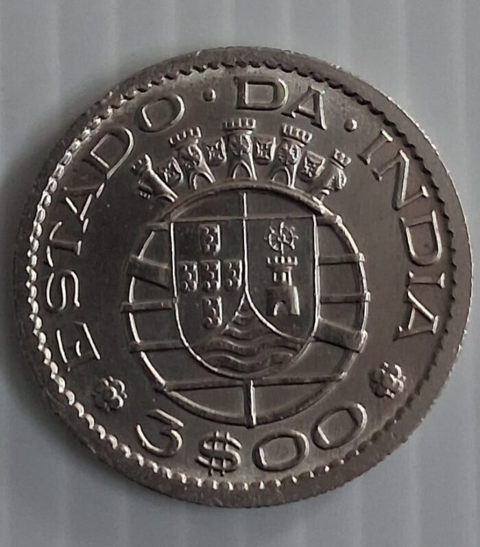 Portuguese India 3 Escudos coin 1959