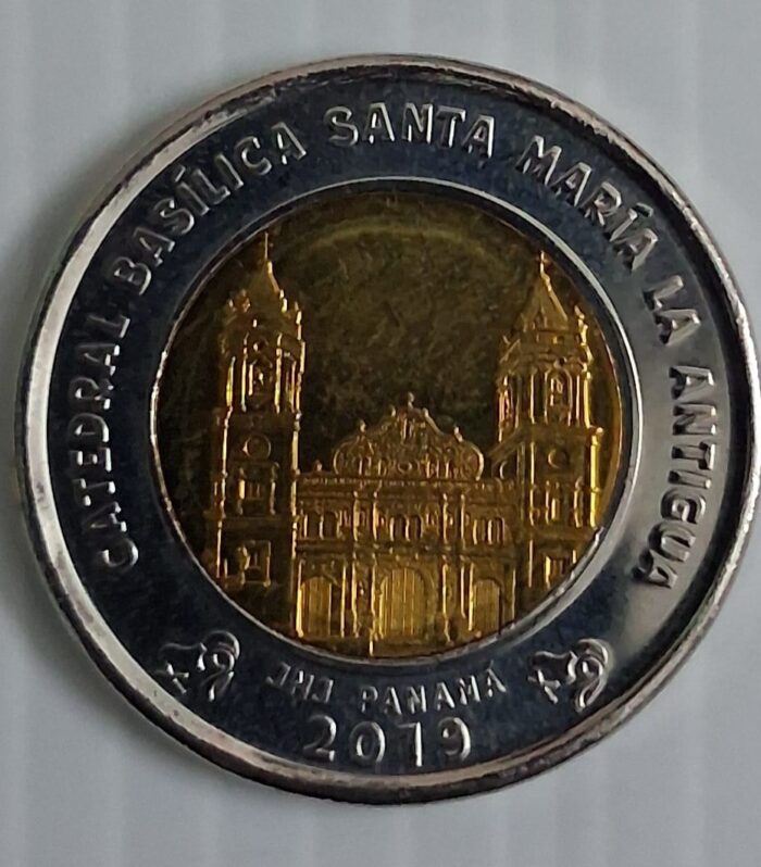 Panama 1 Balboa coin Saint Mary Cathedral bimetal