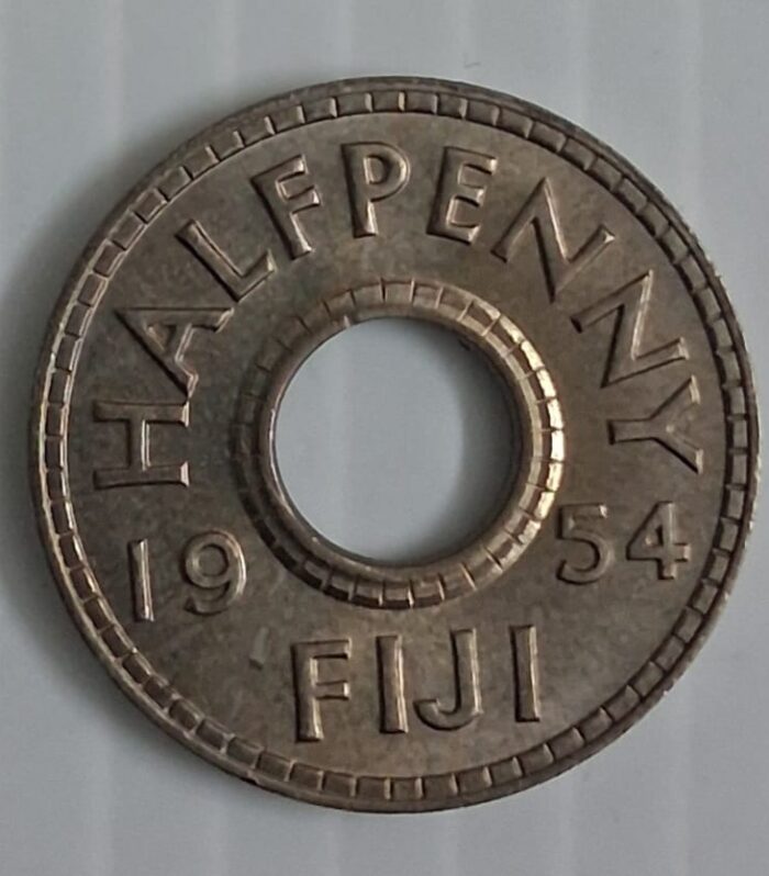 Fiji Half Penny Hole coin Elizabeth II