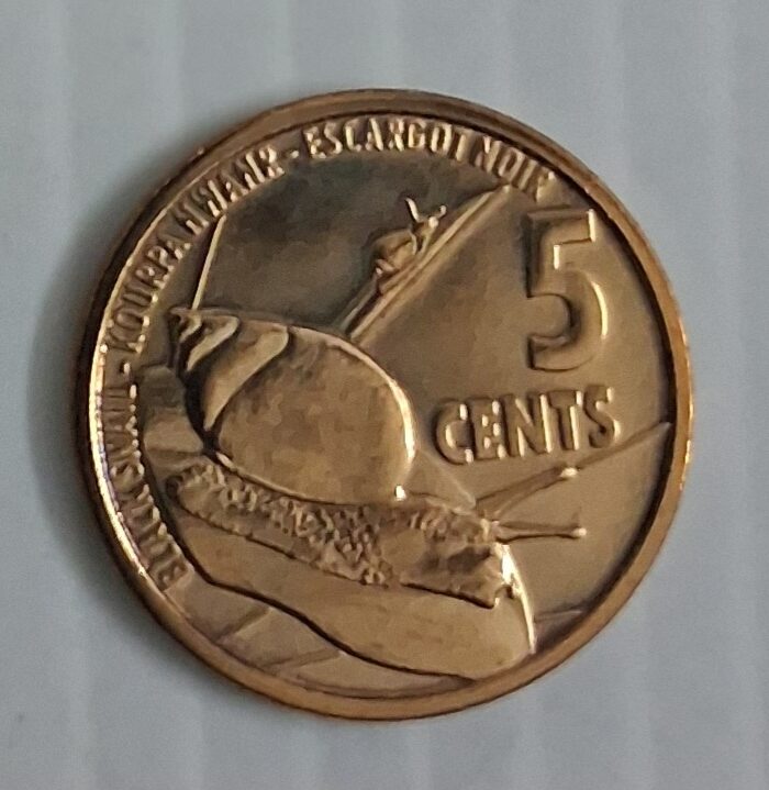 Seychelles 5 cents world coin Snails