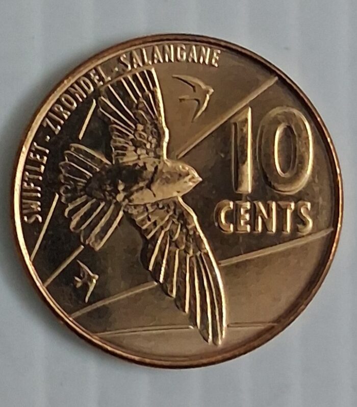 Seychelles 10 cents world coin Swiftlets birds