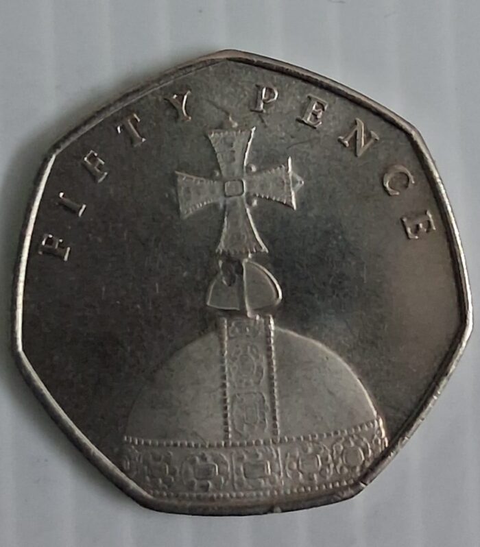 Isle of Man 50 Pence coin The Coronation Orb