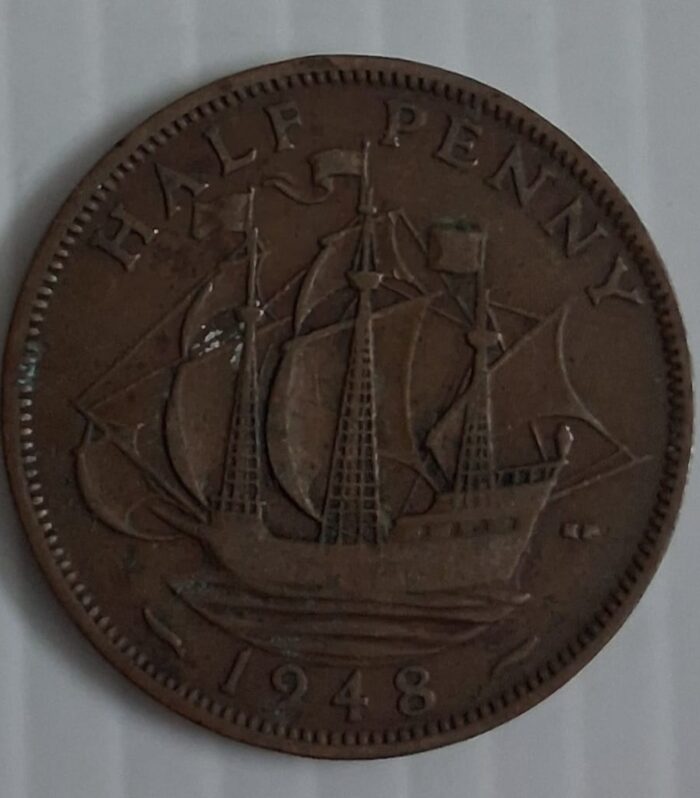 UK Half Penny world coin 1948 KGVI