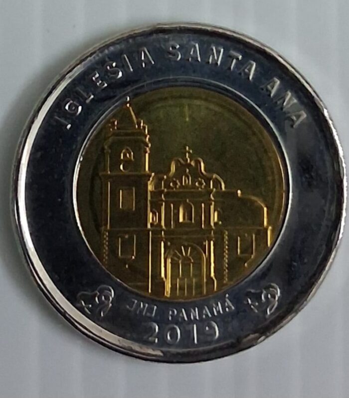 Panama 1 Balboa coin San Jose Church Bimetal