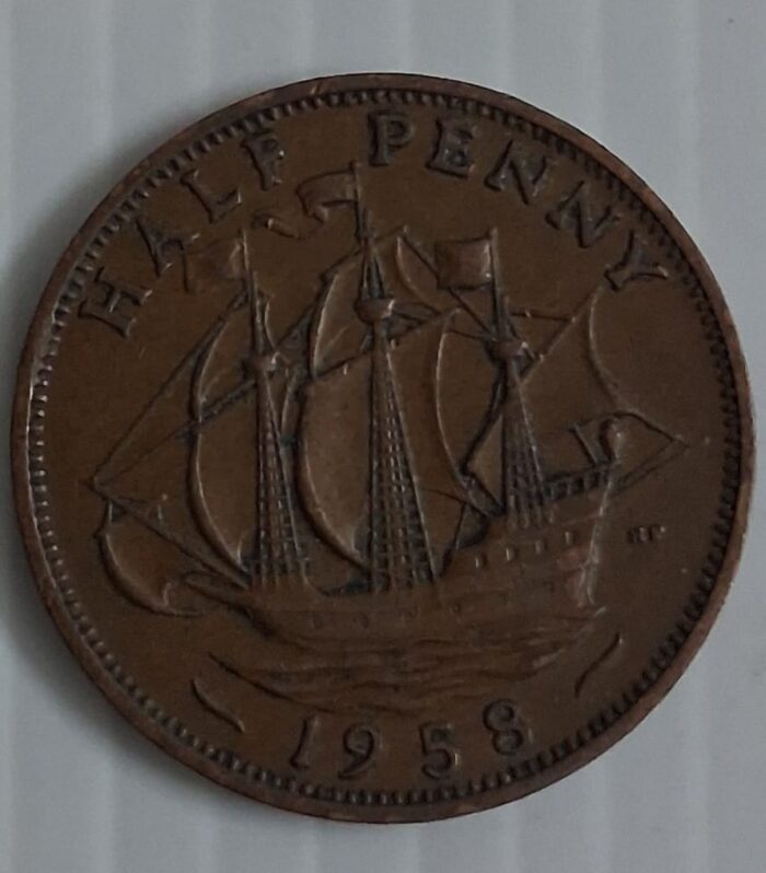 UK Half Penny world coin 1958