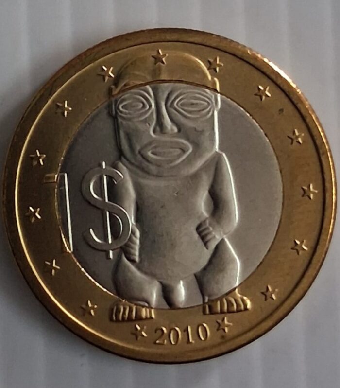 Cook islands Dollar world coin Tangaroa bimetal