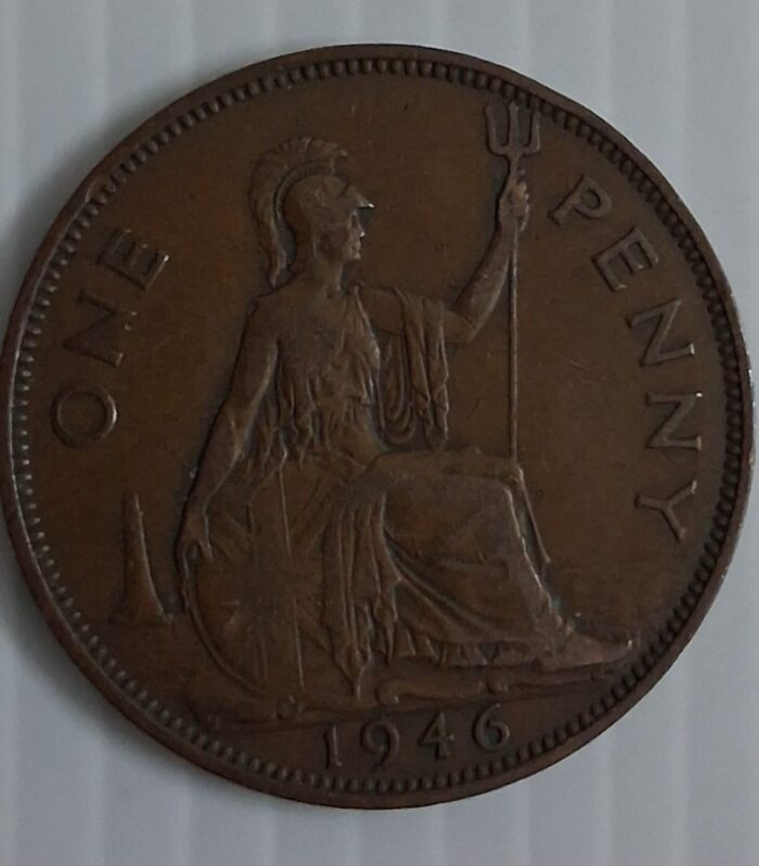 UK One Penny world coin 1946 KGVI
