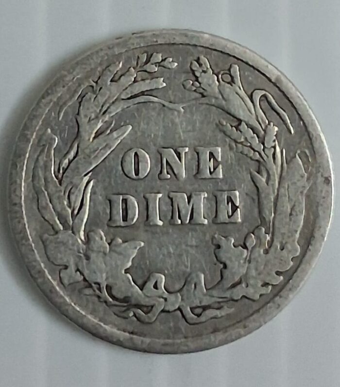 Usa 1 Barber Dime world coin Silver 1907