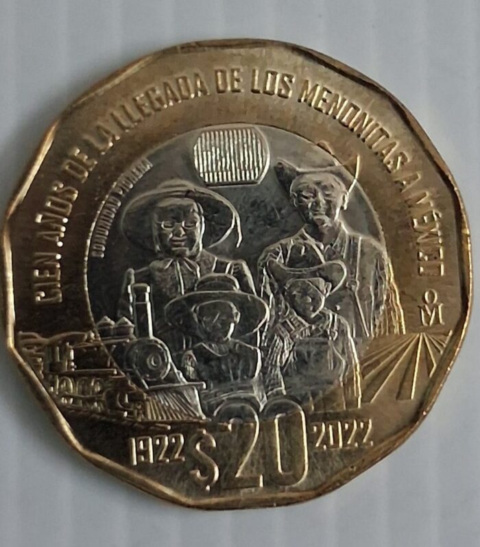 Mexico 20 Pesos bimetal world coin 2022