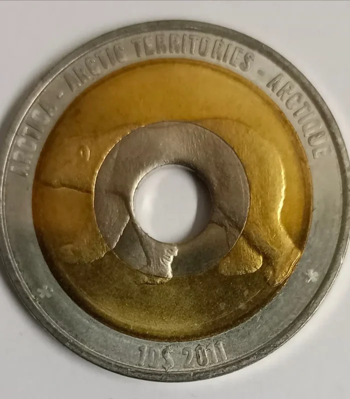 Arctic Territories 10 Dollars coin hole