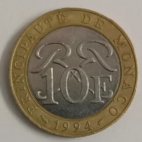 Monaco 10 Francs world coin Bimetal