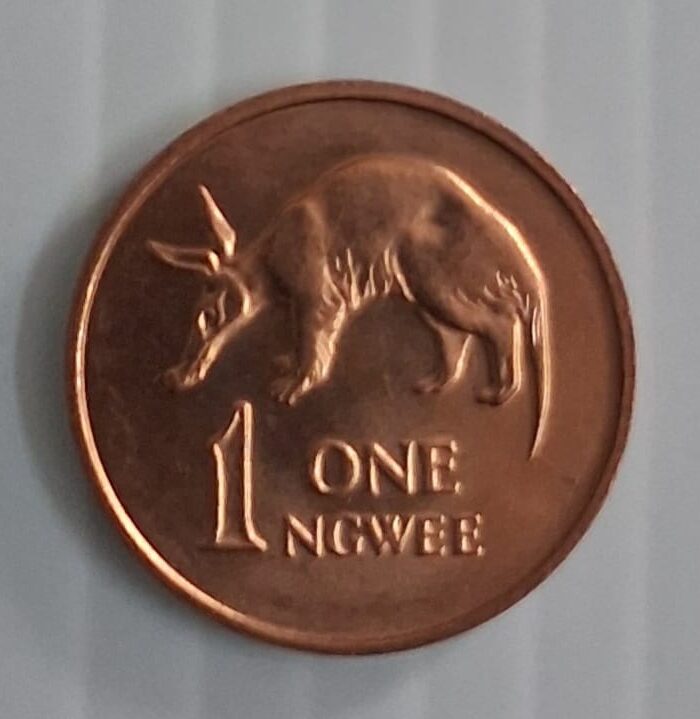 Zambia 1 Ngwee coin unc Aardvark Animal