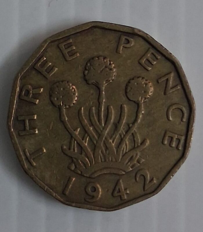 UK 3 Pence world coin 1942 KGV