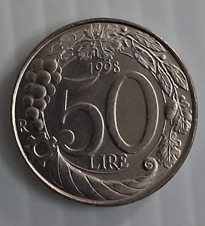 Italy 50 Lire coin unc 1998