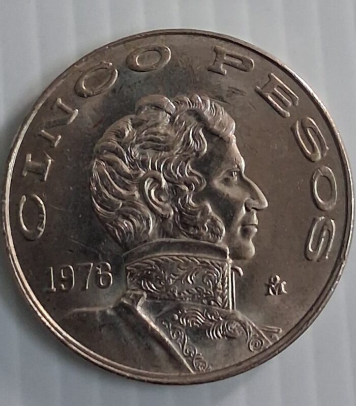 Mexico 5 Pesos coin 1976