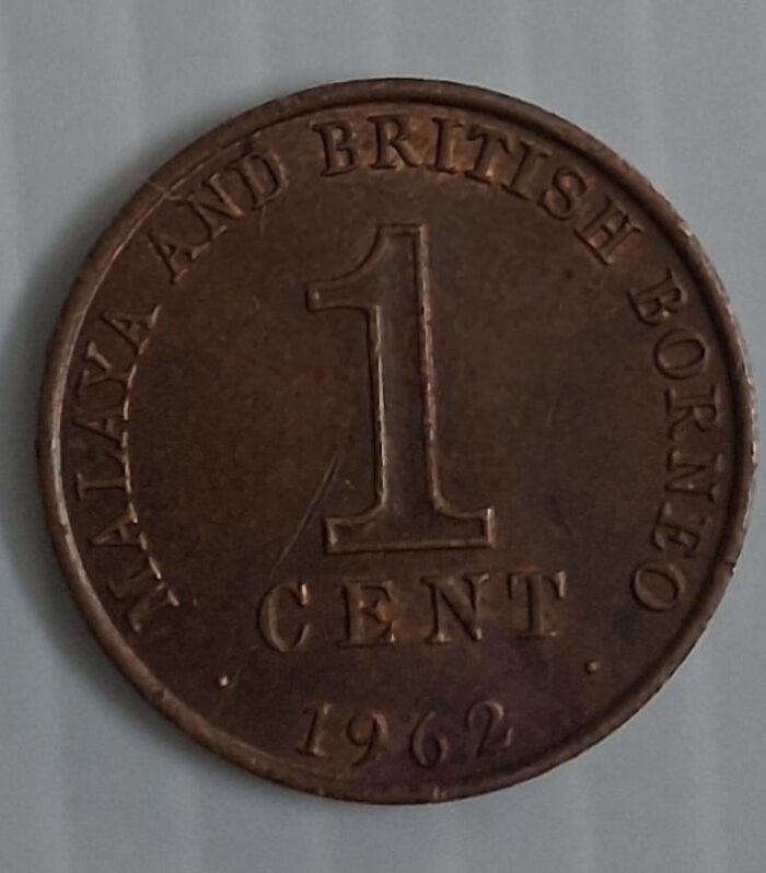 Malaya and British Borneo 1 cent coin 1962